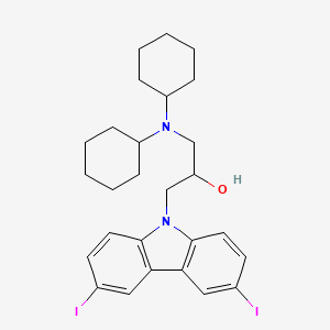 molecular formula C27H34I2N2O B12494146 1-(Dicyclohexylamino)-3-(3,6-diiodocarbazol-9-yl)propan-2-ol 