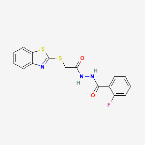 N'-[(1,3-benzothiazol-2-ylsulfanyl)acetyl]-2-fluorobenzohydrazide