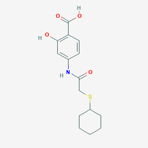 4-{[(Cyclohexylsulfanyl)acetyl]amino}-2-hydroxybenzoic acid