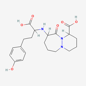 molecular formula C20H27N3O6 B1249419 7-[[1-Carboxy-3-(4-hydroxyphenyl)propyl]amino]-6-oxo-1,2,3,4,7,8,9,10-octahydropyridazino[1,2-a]diazepine-4-carboxylic acid 