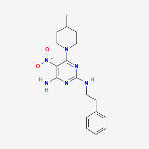 6-(4-methylpiperidin-1-yl)-5-nitro-N~2~-(2-phenylethyl)pyrimidine-2,4-diamine