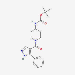 tert-butyl {1-[(3-phenyl-1H-pyrazol-4-yl)carbonyl]piperidin-4-yl}carbamate