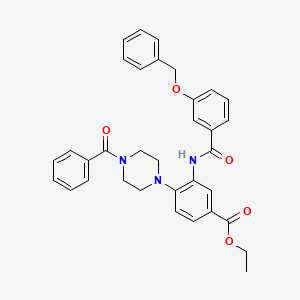 Ethyl 3-({[3-(benzyloxy)phenyl]carbonyl}amino)-4-[4-(phenylcarbonyl)piperazin-1-yl]benzoate