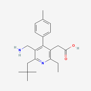 molecular formula C22H30N2O2 B1249435 [5-(Aminomethyl)-6-(2,2-Dimethylpropyl)-2-Ethyl-4-(4-Methylphenyl)pyridin-3-Yl]acetic Acid 