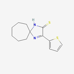 molecular formula C13H16N2S2 B12494352 3-(Thiophen-2-yl)-1,4-diazaspiro[4.6]undec-3-ene-2-thione 