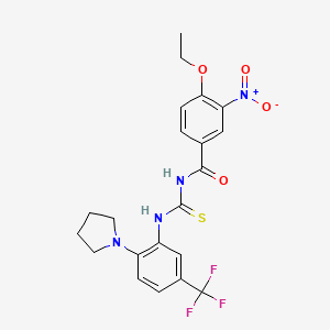 4-ethoxy-3-nitro-N-{[2-(pyrrolidin-1-yl)-5-(trifluoromethyl)phenyl]carbamothioyl}benzamide