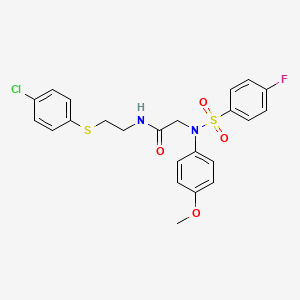 N-{2-[(4-chlorophenyl)sulfanyl]ethyl}-N~2~-[(4-fluorophenyl)sulfonyl]-N~2~-(4-methoxyphenyl)glycinamide