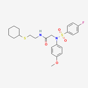 N-[2-(cyclohexylsulfanyl)ethyl]-N~2~-[(4-fluorophenyl)sulfonyl]-N~2~-(4-methoxyphenyl)glycinamide