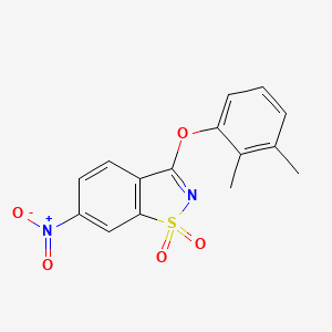 molecular formula C15H12N2O5S B12494399 3-(2,3-Dimethylphenoxy)-6-nitro-1,2-benzothiazole 1,1-dioxide 