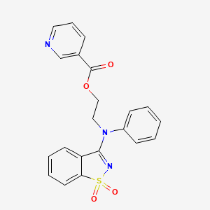 2-[(1,1-Dioxido-1,2-benzothiazol-3-yl)(phenyl)amino]ethyl pyridine-3-carboxylate