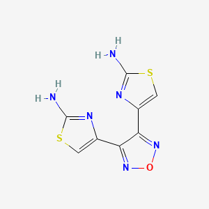 molecular formula C8H6N6OS2 B12494424 4,4'-(1,2,5-Oxadiazole-3,4-diyl)bis(1,3-thiazol-2-amine) 