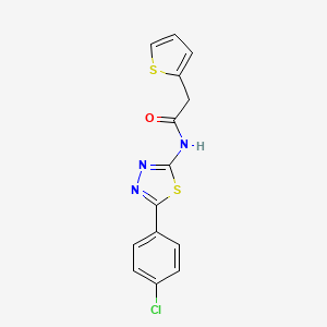 N-[5-(4-chlorophenyl)-1,3,4-thiadiazol-2-yl]-2-(thiophen-2-yl)acetamide