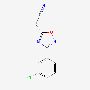 molecular formula C10H6ClN3O B12494427 [3-(3-Chlorophenyl)-1,2,4-oxadiazol-5-yl]acetonitrile 