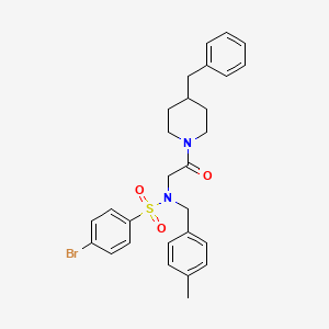 molecular formula C28H31BrN2O3S B12494436 N-[2-(4-benzylpiperidin-1-yl)-2-oxoethyl]-4-bromo-N-(4-methylbenzyl)benzenesulfonamide 