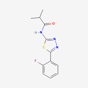 molecular formula C12H12FN3OS B12494446 N-[5-(2-fluorophenyl)-1,3,4-thiadiazol-2-yl]-2-methylpropanamide 