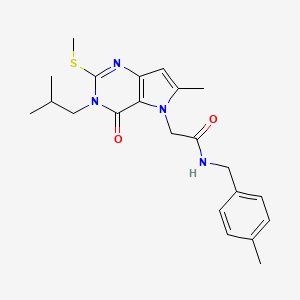 molecular formula C22H28N4O2S B12494453 N-(4-methylbenzyl)-2-[6-methyl-3-(2-methylpropyl)-2-(methylsulfanyl)-4-oxo-3,4-dihydro-5H-pyrrolo[3,2-d]pyrimidin-5-yl]acetamide 