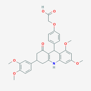 {4-[3-(3,4-Dimethoxyphenyl)-6,8-dimethoxy-1-oxo-1,2,3,4,9,10-hexahydroacridin-9-yl]phenoxy}acetic acid