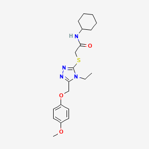 N-cyclohexyl-2-({4-ethyl-5-[(4-methoxyphenoxy)methyl]-4H-1,2,4-triazol-3-yl}sulfanyl)acetamide