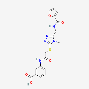 3-[2-({5-[(Furan-2-ylformamido)methyl]-4-methyl-1,2,4-triazol-3-YL}sulfanyl)acetamido]benzoic acid