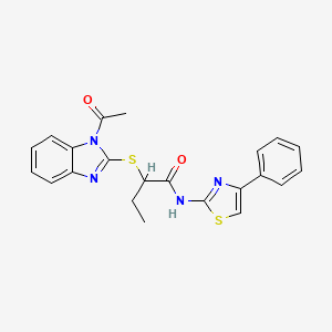 2-[(1-acetyl-1H-benzimidazol-2-yl)sulfanyl]-N-(4-phenyl-1,3-thiazol-2-yl)butanamide