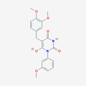 molecular formula C20H20N2O6 B12494542 5-(3,4-dimethoxybenzyl)-2,6-dihydroxy-3-(3-methoxyphenyl)pyrimidin-4(3H)-one 