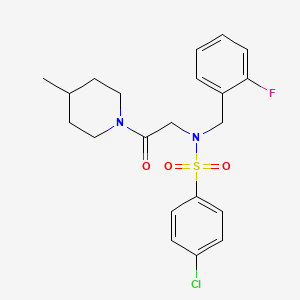 4-chloro-N-[(2-fluorophenyl)methyl]-N-[2-(4-methylpiperidin-1-yl)-2-oxoethyl]benzenesulfonamide