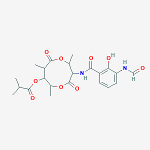 [3-[(3-Formamido-2-hydroxybenzoyl)amino]-2,6,8-trimethyl-4,9-dioxo-1,5-dioxonan-7-yl] 2-methylpropanoate