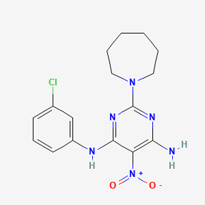 2-(azepan-1-yl)-N-(3-chlorophenyl)-5-nitropyrimidine-4,6-diamine