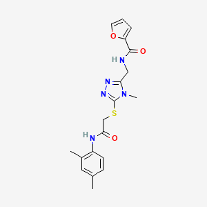 molecular formula C19H21N5O3S B12494580 N-{[5-({2-[(2,4-dimethylphenyl)amino]-2-oxoethyl}sulfanyl)-4-methyl-4H-1,2,4-triazol-3-yl]methyl}furan-2-carboxamide 