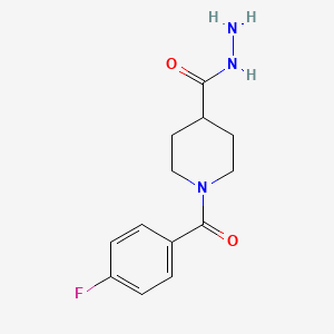 molecular formula C13H16FN3O2 B12494590 1-(4-Fluorobenzoyl)piperidine-4-carbohydrazide 