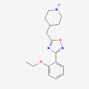 molecular formula C16H21N3O2 B12494599 4-{[3-(2-Ethoxyphenyl)-1,2,4-oxadiazol-5-yl]methyl}piperidine 