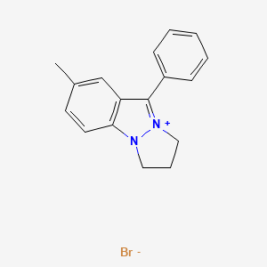 molecular formula C17H17BrN2 B1249460 2,3-dihydro-7-methyl-9-phenyl-1H-pyrazolo[1,2-a]indazolium bromide 