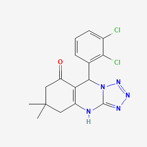 molecular formula C16H15Cl2N5O B12494602 9-(2,3-dichlorophenyl)-6,6-dimethyl-5,6,7,9-tetrahydrotetrazolo[5,1-b]quinazolin-8(4H)-one 