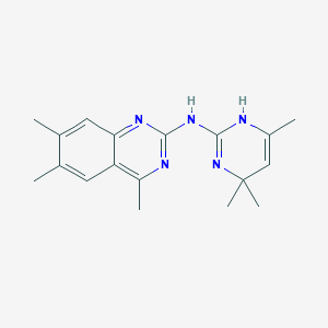 molecular formula C18H23N5 B12494610 4,6,7-trimethyl-N-(4,4,6-trimethyl-1,4-dihydropyrimidin-2-yl)quinazolin-2-amine 