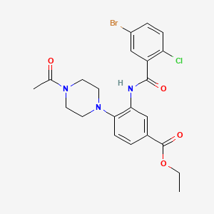 Ethyl 4-(4-acetylpiperazin-1-yl)-3-{[(5-bromo-2-chlorophenyl)carbonyl]amino}benzoate