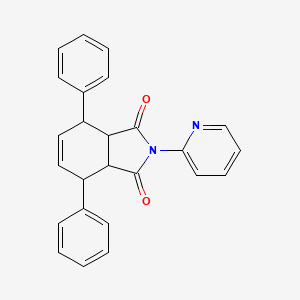 molecular formula C25H20N2O2 B12494644 4,7-diphenyl-2-(pyridin-2-yl)-3a,4,7,7a-tetrahydro-1H-isoindole-1,3(2H)-dione 