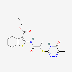 Ethyl 2-({2-[(6-methyl-5-oxo-4,5-dihydro-1,2,4-triazin-3-yl)sulfanyl]propanoyl}amino)-4,5,6,7-tetrahydro-1-benzothiophene-3-carboxylate