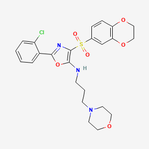 molecular formula C24H26ClN3O6S B12494669 2-(2-chlorophenyl)-4-(2,3-dihydro-1,4-benzodioxin-6-ylsulfonyl)-N-[3-(morpholin-4-yl)propyl]-1,3-oxazol-5-amine 