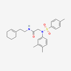 molecular formula C25H32N2O3S B12494695 N-[2-(cyclohex-1-en-1-yl)ethyl]-N~2~-(3,4-dimethylphenyl)-N~2~-[(4-methylphenyl)sulfonyl]glycinamide 