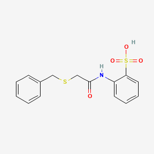 molecular formula C15H15NO4S2 B12494701 2-{[(Benzylsulfanyl)acetyl]amino}benzenesulfonic acid 