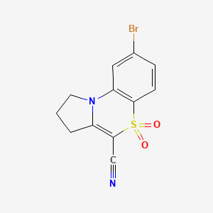 molecular formula C12H9BrN2O2S B12494708 8-bromo-2,3-dihydro-1H-pyrrolo[2,1-c][1,4]benzothiazine-4-carbonitrile 5,5-dioxide 