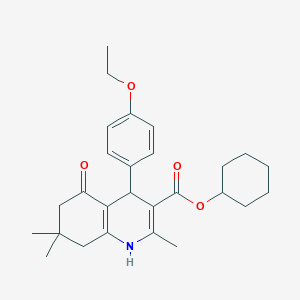 molecular formula C27H35NO4 B12494710 Cyclohexyl 4-(4-ethoxyphenyl)-2,7,7-trimethyl-5-oxo-1,4,6,8-tetrahydroquinoline-3-carboxylate 