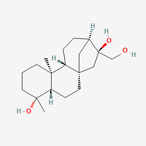 molecular formula C19H32O3 B1249476 (1S,4S,5R,9S,10R,13R,14S)-14-(Hydroxymethyl)-5,9-dimethyltetracyclo[11.2.1.01,10.04,9]hexadecane-5,14-diol 