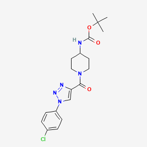 molecular formula C19H24ClN5O3 B12494764 tert-butyl (1-{[1-(4-chlorophenyl)-1H-1,2,3-triazol-4-yl]carbonyl}piperidin-4-yl)carbamate 