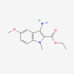 molecular formula C13H16N2O3 B12494767 ethyl 3-amino-5-methoxy-1-methyl-1H-indole-2-carboxylate 