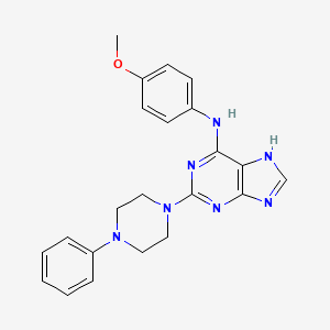 N-(4-methoxyphenyl)-2-(4-phenylpiperazin-1-yl)-7H-purin-6-amine