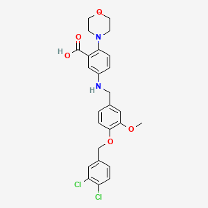 molecular formula C26H26Cl2N2O5 B12494803 5-({4-[(3,4-Dichlorobenzyl)oxy]-3-methoxybenzyl}amino)-2-(morpholin-4-yl)benzoic acid 