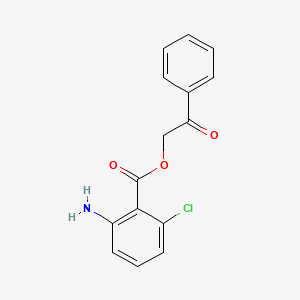 molecular formula C15H12ClNO3 B12494817 2-Oxo-2-phenylethyl 2-amino-6-chlorobenzoate 