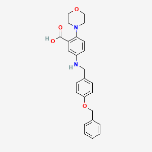 molecular formula C25H26N2O4 B12494831 5-{[4-(Benzyloxy)benzyl]amino}-2-(morpholin-4-yl)benzoic acid 