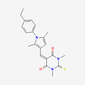 5-{[1-(4-ethylphenyl)-2,5-dimethyl-1H-pyrrol-3-yl]methylidene}-1,3-dimethyl-2-thioxodihydropyrimidine-4,6(1H,5H)-dione